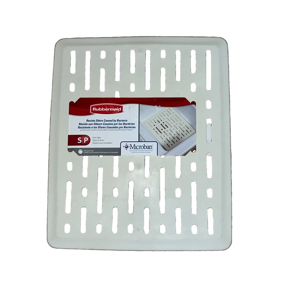 Rubbermaid IG17 Sink Mat Rubber Dish Protector Almond Small 10.7 x 12.7 in NOS